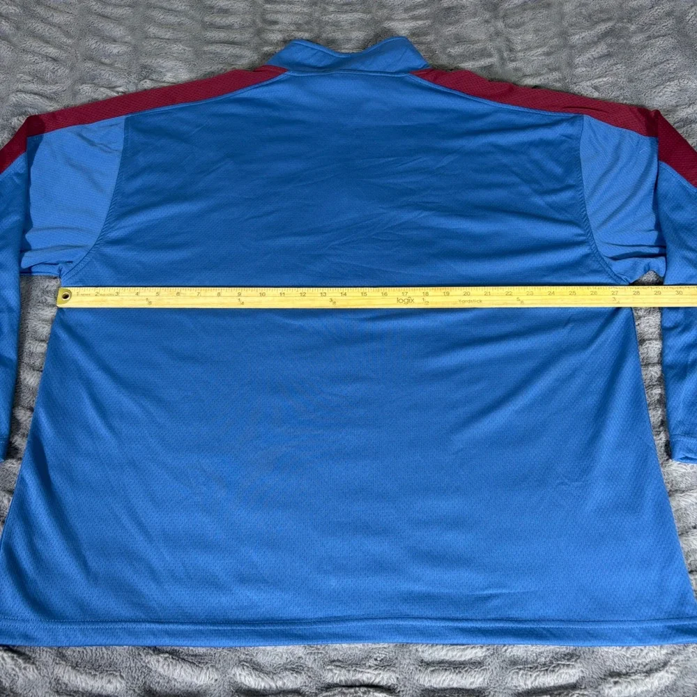 NHL Colorado Avalanche 1/4 Zip Pullover Jacket Blue Burgundy Mens 2XL AR095